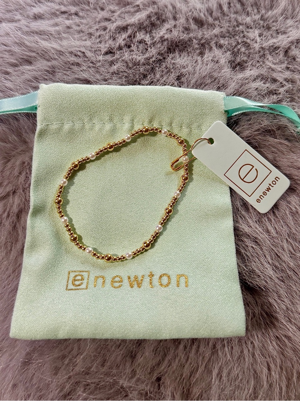 enewton Gold Bead & Pearl Bracelet New